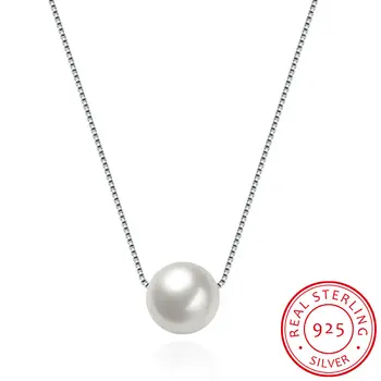 Изысканные ювелирные изделия Свадебное ожерелье из натурального пресноводного жемчуга для женщин, ожерелья из стерлингового серебра 925 пробы, подвески, шарм, подарок на день рождения