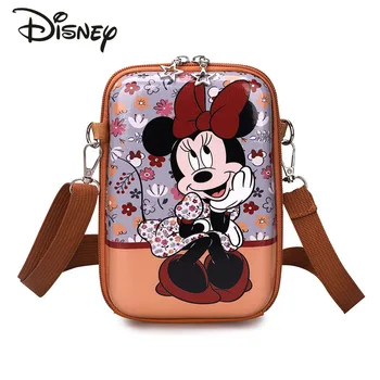 Disney 2023 Новая детская сумка Роскошного бренда Cartoon Children's Bag Модная ПВХ Водонепроницаемая сумка для мобильного телефона Большой емкости