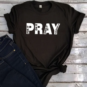 Футболка с молитвой, Религиозная женская одежда, христианские подарки, Футболка со стихами из Библии, футболки с христианским рисунком в стиле Харадзюку