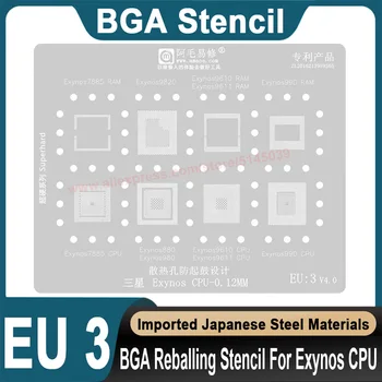 BGA-трафарет для Samsung Exynos 9610, переустановка процессора, установка жестяной сетки, ремонт BGA-трафарета Изображение 0