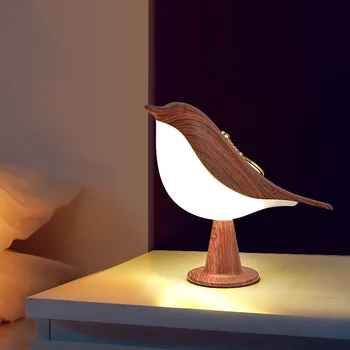 Прикроватная лампа Magpie 3 Цвета, Креативный сенсорный выключатель, Деревянная Птица, ночные светильники, затемнение, настольная лампа для чтения в Спальне, Атмосфера Дома D