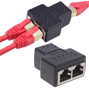 Сетевой кабель LAN Ethernet 1-2 способа подключения RJ45 с разъемом-разветвителем