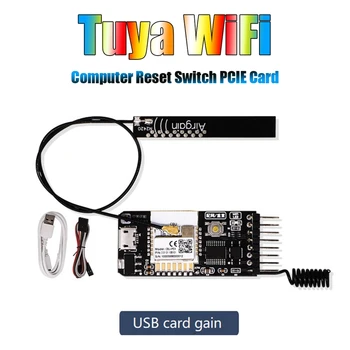 Переключатель сброса питания компьютера Tuya PCIE Card Wifi + Антенна Для настольного компьютера APP Control Для Google Home, Echo, Siri