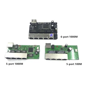 5/6-портовый модуль гигабитного коммутатора широко используется в светодиодной линии 5-портовый модуль мини-коммутатора с контактным портом 10/100 10/100/1000 м PCBA