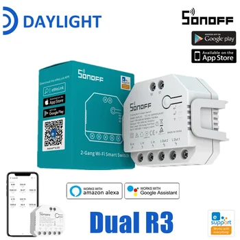 SONOFF DualR3 WIFI Smart DIY Mini Certain Switch Измерение мощности 2 Способа синхронизации Через eWeLink Control С Alexa Google Home
