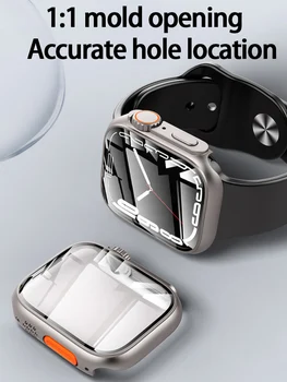 Стекло + Чехол для Apple Watch 8 7 45 мм 41 мм Обновление до Apple Watch Ultra 49 мм Защитная крышка ПК Для iwatch 6 5 se 40 мм 44 мм