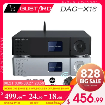 GUSTARD DAC-X16 MQA Декодер Bluetooth5.0 Двойной ES9068AS Собственный Сбалансированный ЦАП X16 Полное декодирование DSD512 XU216 USB HIFI Высокой точности