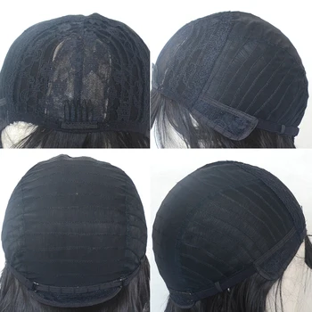 Vogue Queen Темно-синий Синтетический парик с натуральной волной, полностью машинный парик из термостойкого волокна, Средняя часть Для Ежедневного ношения Для женщин Изображение 5