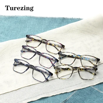 TUREZING3-5 пар мужских и женских Прямоугольных очков с металлическими шарнирами, Комфортные очки по рецепту, Декоративное Легкое стекло для чтения