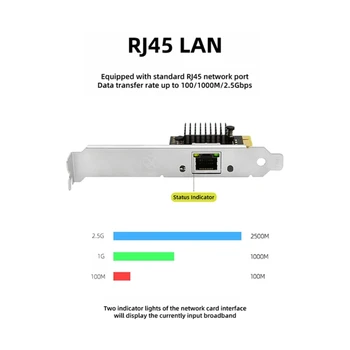 RTL8125BG intel1225V Gigabit Ethernet PCI Карта 10/100/2500 Мбит/с 2,5 Гбит/с RJ45 LAN PCIe Адаптер для ПК Изображение 4
