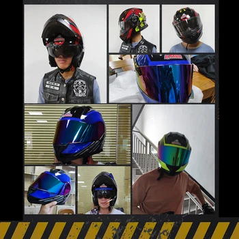 Индивидуальный мотоциклетный модульный откидной шлем для мужчин и женщин, защитный шлем для скоростного спуска по мотокроссу, полнолицевый Casco Moto DOT, одобренный ЕЭК Изображение 4