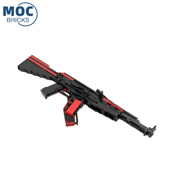 MOC WW2 Военное оружие Пистолет AK47 Непрерывная стрельба Сборка строительных блоков Пистолет Игрушки для Детей Подарки для детей