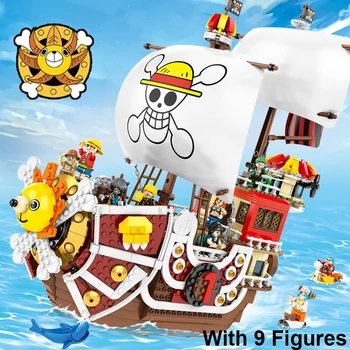 ONE MOC PIECE Аниме Пиратский Корабль Thousand Sunny Going Merry Luffy Экшн Строительные Блоки Кирпичи Игрушка Для Детей Рождественские Подарки