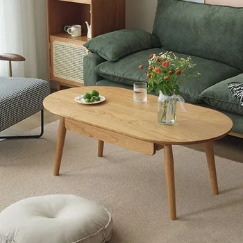 Новый минималистичный и современный чайный столик, мебель из цельного бревна, экологически чистая краска на водной основе Teapoy Изображение 1