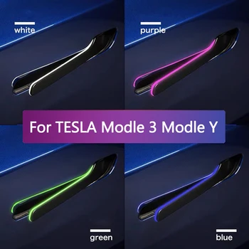 Для Tesla Model 3, модель Y 2021, Аксессуары, Умный датчик, дверная ручка электромобиля с подсветкой Приветствия, автоматически открывающиеся ручки Изображение 0
