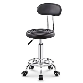 Регулируемый гидравлический вращающийся стул для массажа и салона, офиса, спа-салона, татуировки, PU чехол и стул на 5 колесах Изображение 0