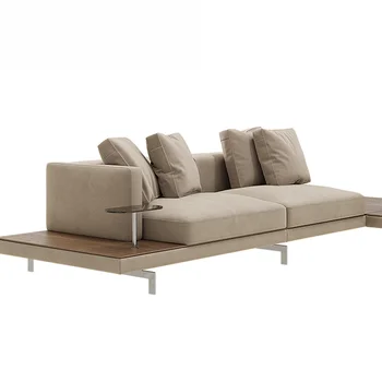 Минималистичный итальянский Современный Угловой диван для нескольких человек, Комбинированный Домашний Гостиная, Роскошный Металлический Изогнутый диван высокого класса Изображение 0