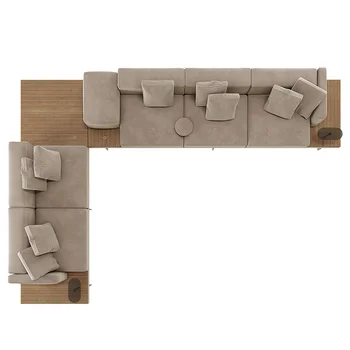 Минималистичный итальянский Современный Угловой диван для нескольких человек, Комбинированный Домашний Гостиная, Роскошный Металлический Изогнутый диван высокого класса Изображение 1