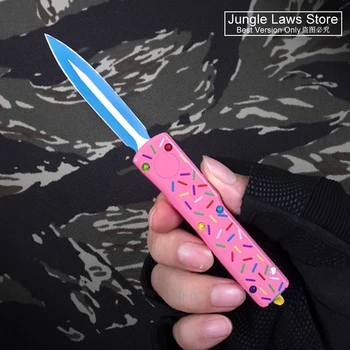 UTX-70 Десертный Нож Warrior Mini MICRO ULTRA OTF TECH Knife D.E С Голубым Покрытием, Розовые Карманные Ножи EDC для Самообороны A115