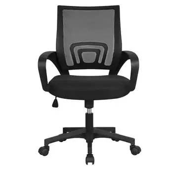 Офисное кресло Morden с регулируемой средней спинкой, сетчатое, поворотное, с подлокотниками, черный