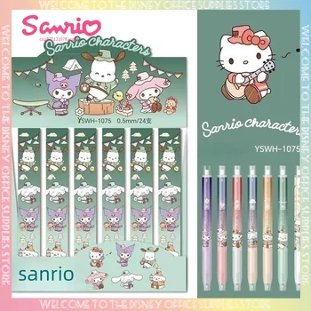 Новый Милый Мультфильм Sanrio Hello Kitty Mymelody Cinnamoroll Pom Pom Purin Camping Серии Нейтральная Ручка Для Печати