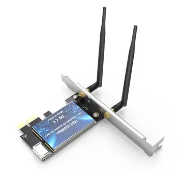 Карта Wi-Fi PCI-E 600 Мбит/с, Bluetooth-совместимый адаптер, двухдиапазонная беспроводная сетевая карта 2,4 ГГц/5 ГГц с антеннами для настольных ПК