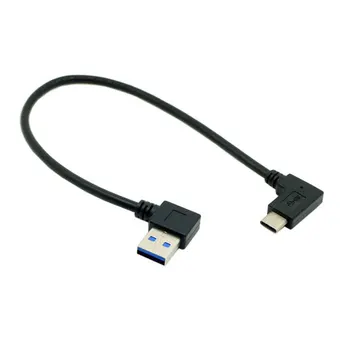 CY Chenyang Chenyang-кабель 0,3 м реверсивный USB 3,1 USB-C с наклоном влево под углом 90 градусов штекерный кабель для передачи данных