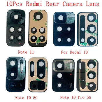 10 шт. Оригинальное Стекло Объектива задней камеры Заднего Вида Для Xiaomi Redmi 10 Note 10 10 Pro 5G Note 11 Запчасти Для Ремонта Стеклянных Объективов камеры