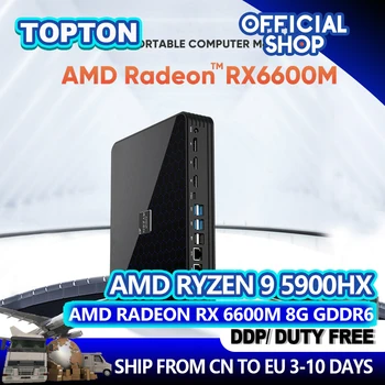 Новый мини-ПК AMD Ryzen 9 5900HX Radeon RX 6600M 4K @60Hz Type-C 1* DP1.4 2*HDMI2.0 AX WiFi6 с мини-игровыми компьютерами Bluethooth5.2