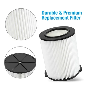 Стандартная замена фильтра HEPA для влажной/сухой уборки, моющаяся для фильтра пылесоса VF4000 объемом 5-20 галлонов Изображение 2