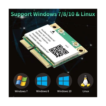 1200 Мбит/с Беспроводной MC-AC7265 Двухдиапазонный Mini PCI-E WiFi Карта Bluetooth 4.2 802.11Ac Двухдиапазонный 2,4 G 5 ГГц Адаптер для Ноутбука Изображение 5