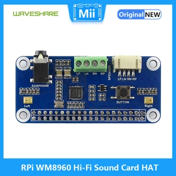 Raspberry Pi WM8960 Hi-Fi Звуковая карта HAT с Динамиком Поддерживает Стереокодирование, Декодирование Hi-Fi Play Запись для RPI 3B 3B + Zero W