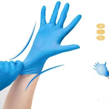 Нитриловые перчатки Черные 20 пар Пищевые водонепроницаемые Гипоаллергенные Одноразовые Рабочие защитные перчатки Нитриловые перчатки Механика Изображение 5