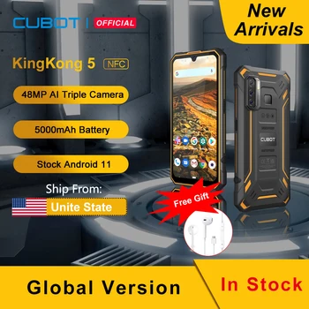 Доставка из США, Водонепроницаемый прочный Android-смартфон Cubot IP68 KingKong 5, тройная камера 48 Мп, 5000 мАч, 4 ГБ + 32 ГБ, NFC, восьмиядерный