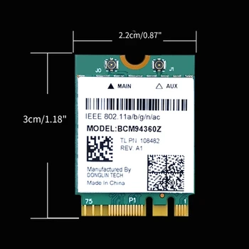 Двухдиапазонная беспроводная карта 2,4 G-/5,8 ГГц WiFi-карта BCM94360Z 802.11ac Card Изображение 5