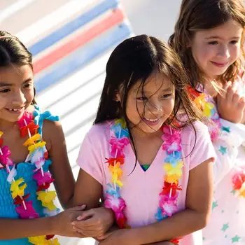 50шт Гавайская Гирлянда Многоцветная Многофункциональная Гавайское Праздничное Украшение Для Выпускных Пляжных Вечеринок Изображение 3