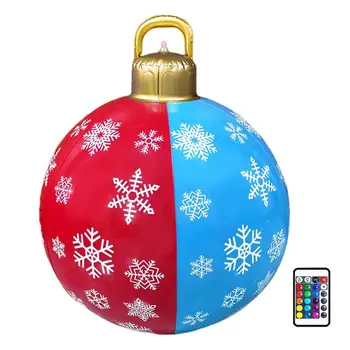 60 см, Открытый Рождественский Надувной шар, светящиеся ПВХ, Гигантские Шары, Рождественские украшения, 16 Цветов, Шары с дистанционным управлением Изображение 0