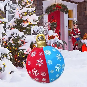60 см, Открытый Рождественский Надувной шар, светящиеся ПВХ, Гигантские Шары, Рождественские украшения, 16 Цветов, Шары с дистанционным управлением Изображение 3