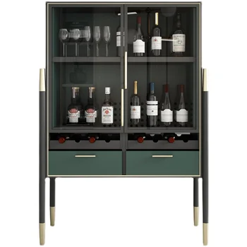 Легкий роскошный высокий винный шкаф, витрина, шкаф для хранения, декоративный шкаф, итальянский минимализм