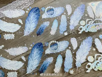 Клейкая лента из перьев Washi PET, Декоративная наклейка для изготовления карточек своими руками Изображение 2