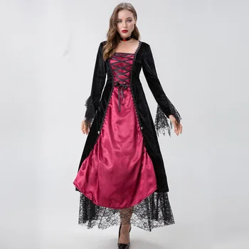 Платье королевы вампиров для косплея на Хэллоуин, средневековый винтажный костюм Изображение 1