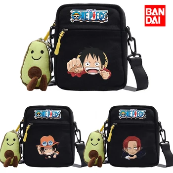 BANDAI цельная сумка Luffy на одно плечо, рюкзак-слинг для косплея, повседневный рюкзак, маленькая квадратная сумка