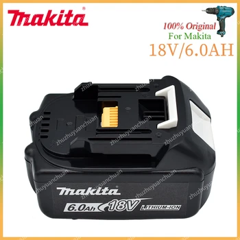 Makita 100% оригинальный 18V Makita 6000 мАч литий-ионный перезаряжаемый электроинструмент 18V сменный аккумулятор BL1860 BL1830 BL1850 BL1860B Изображение 0