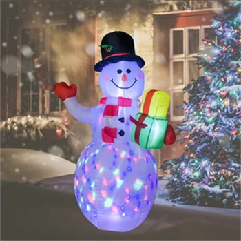 Наружная водонепроницаемая ручная кукла RGB проекционная лампа, вставленная рождественская лампа для лужайки, теплая белая снежная лампа, струнная садовая лампа Изображение 1
