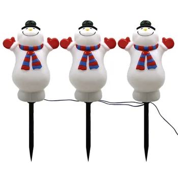 Наружная водонепроницаемая ручная кукла RGB проекционная лампа, вставленная рождественская лампа для лужайки, теплая белая снежная лампа, струнная садовая лампа Изображение 3