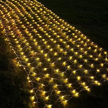 ЕС Штекер 3 м/1 м светодиодные сетчатые вечерние водонепроницаемые Гирлянды Открытый уличный фонарь Праздничное освещение Гирлянда Декор для сада Рождество Изображение 4