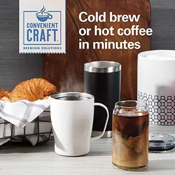 Кофеварка Craft Rapid для приготовления холодного и горячего кофе, Для Приготовления молотого кофе на одну порцию, вместимость 16 унций, Черная, 42501 Изображение 1