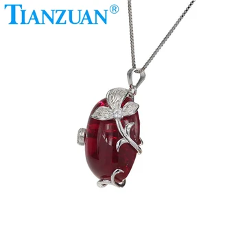 Новый дизайн, рубиновый кулон в цветочной обертке 18x25 мм, 45-каратный имитационный рубиновый корунд для ожерелья-подвески, модные ювелирные изделия Изображение 0