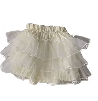 2023 Белая атласная нижняя юбка с сохраненными швами Может быть изготовлена по индивидуальному заказу С многоцветными низами Изображение 1