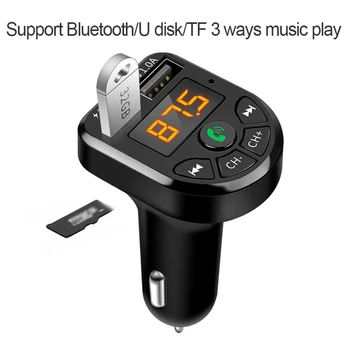 1 автомобиль Bluetooth MP3-плеер Bluetooth 5.0 MP3-плеер Беспроводной аудиоприемник, быстрое зарядное устройство Dual USB 3.1A, Портативные аудиоаксессуары Изображение 5